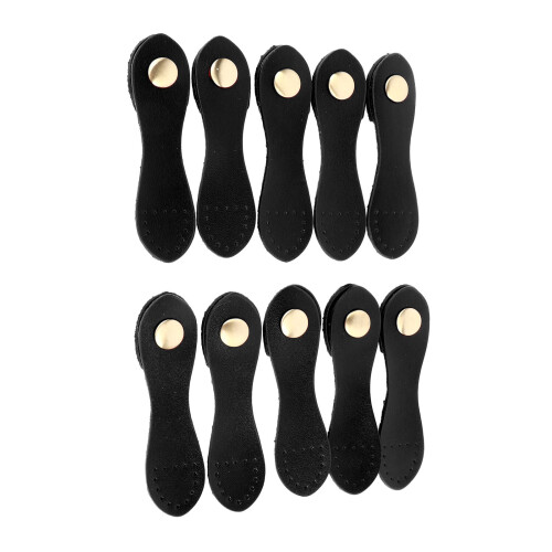 10 Sets Sew On Leather Snap Buckle Black