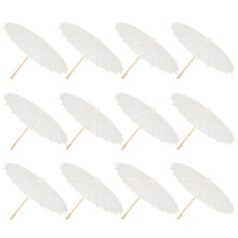 12PCS Paper Parasol Wedding Umbrella Kids Party Favor 30cm Bamboo Umbrellas for Bridal Shower Centerpieces Photo Props