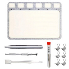 Bead Mat for Jewelry Making with Bead Scoop 6-Grid Individual Bead Boards Non-Slip Flocking Work Pad