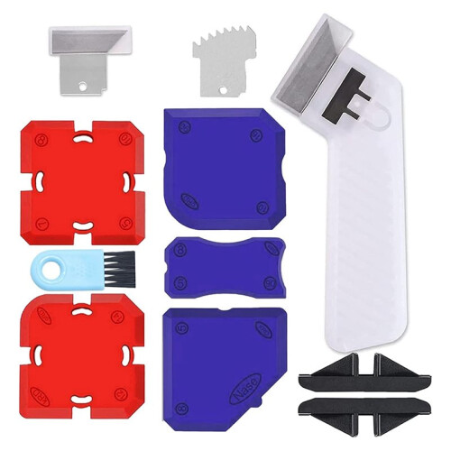 12Pcs/Set Professional Caulking Tool Kit with Silicone Profiling and Sealant Removal Tools