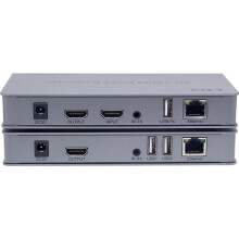 120 M -Kompatibler KVM-Extender RJ45 4K mit USB KVM Audio HD über Cat6 mit IR-Loop-Out für Maus und Tastatur