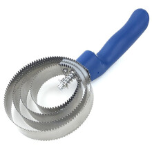 4 Rings Serrated Comb Horse Brush Reversible Steel Comb Brush Scraper W/H Handle Double Sided Shedding for Dog Horse Pet