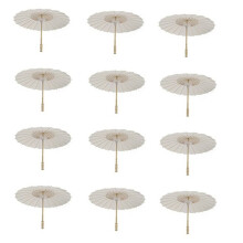 12 Piezas de Sombrillas de Papel para Bodas, Paraguas de Bambú de 40 cm para Centros de Mesa de Despedida de Soltera, Accesorios para Fotos DIY