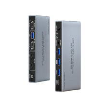 USB-C+UHD 2x1 KVM 4K 60Hz 2 in 1 Out - 8K 60Hz USB-C/DP in to DP Out Two PC Share A Monitor/Keyboard Mouse