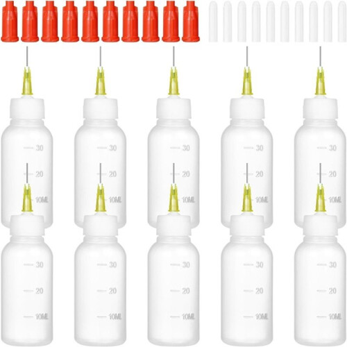 Needle Tip Glue Squeeze Bottle,30cc Glue Bottles with Blunt Needle Tip Applicator Dispenser Bottle