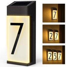 Solar Address Sign with Auto Light Sensor, Waterproof LED Solar House Numbers, 8IN Acrylic Plaque