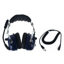 Auriculares de Piloto con Cancelación de Ruido ANR, Micrófono de Aviación con Conector XLR5 y Cable en Espiral para Radio para para