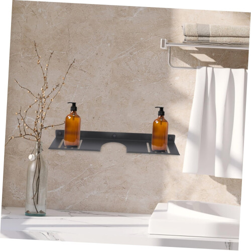 Bathroom Wall Shelf No Drill Organizer Over Sink Storage Rack Wall Mounted Space Saving Design 1