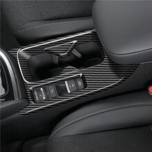 2X Car Glossy Black Center Console Water Cup Holder Decoration Cover Trim Stickers for  HRV Vezel 2021 2022 LHD