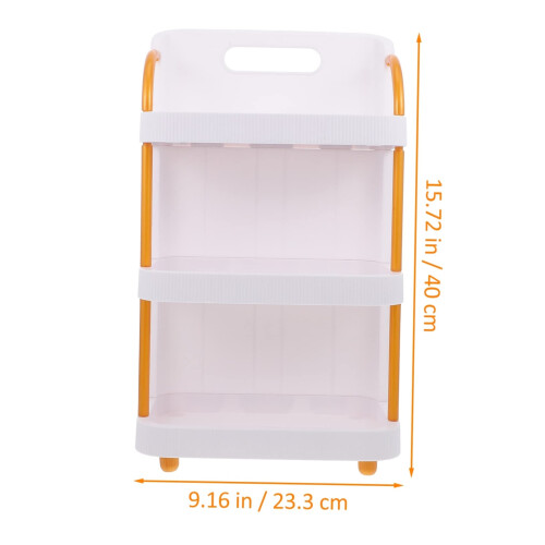 Three Tier Plastic Storage Rack, Space Saving Kitchen Bathroom Organizer for Cosmetics and Desktop 1
