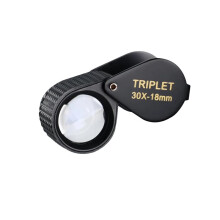 30X Förstoringsglas för Smycken med Hastings Triplett 18mm Optiskt Glas för Smyckesförstoring