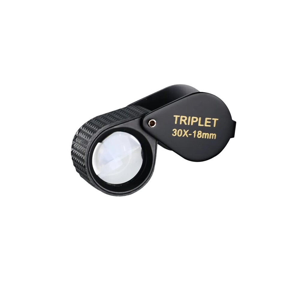 Saudism 30X Magnifying Glass Jewelry Loupe With Hastings Triplet 18Mm Optic Glass For Jewelry Magnifier Reading