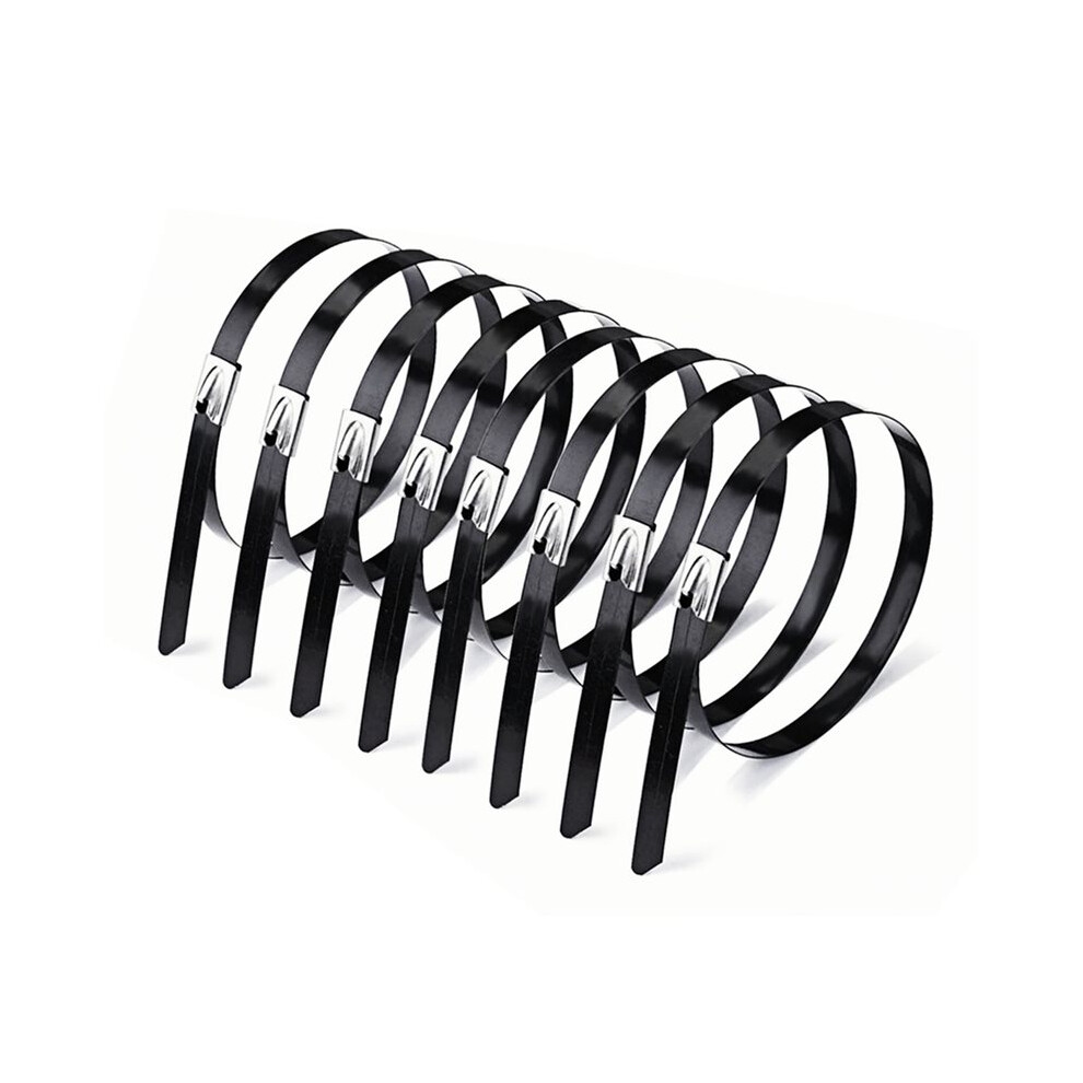 Photos - Electrical Wire & Cable 4.8x200mm 304 Stainless Steel Cable Ties 50pcs, Epoxy Coated Self-Locking for Diverse Applications
