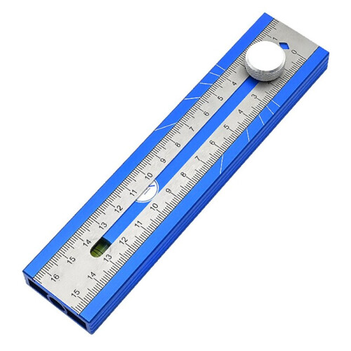 Multi-Angle Scriber Marking Tool with Bubble Level, Magnetic Aluminum Alloy Angle Finder for Woodworking 1