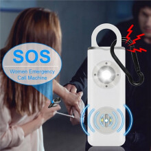 Allarme Personale di Autodifesa per Donne, Bambini e Anziani, con Sirena Potente da 130 DB, Ricaricabile e Portachiavi con Luce LED.