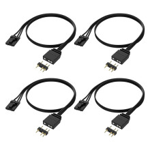 4Pack 4 Pin to 3 Pin RGB Adapter for RGB , Converter to Standard 5V 3 Pin ARGB Fan Device