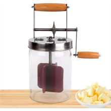 Butter Churner 1500ml Manual Hand Crank Wide Mouth Cream Homemade Butter Churner Washable Butter Maker
