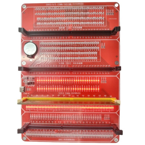 DDR3/DDR4/DDR5UD/DDR5RDM Memory Tester 4 in 1 Memory Diagnostic Analyzer with LED Indicator Computer Memory Test Card