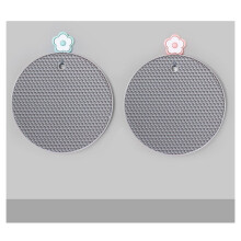 Silicone Dining Table Heat Insulation Mat Hand Clip Set, Round and Square Honeycomb Mat, Drainable Silicone Mat