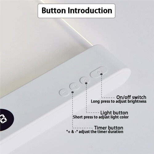White  Led Reading Light, Book Light Treasure Box, Rechargeable Clear LED Flat Reading Light with 3 Colors & Timer 1
