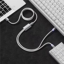 Keyboard Cable 2-in-1 USB C to USB A Cable for Mechanical Gaming Keyboard LED Cable 1.8M CNC Metal Connector