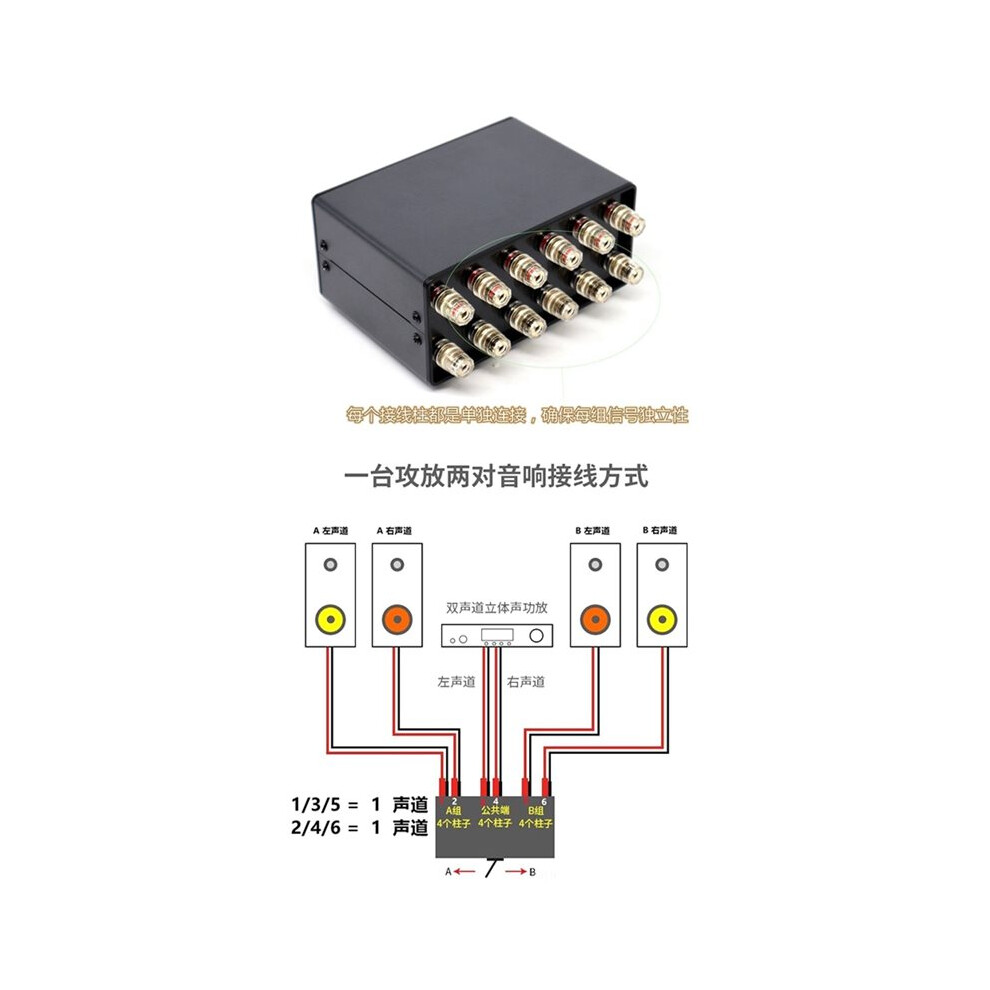 Amplifier Speaker Switcher One In And Two Out (Two In And One Out) Stereo Audio Amplifiers 4711166822301