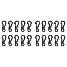 20X Alloy Carabiner Clip Tiny Spring Snap Hook Carabiners for Backpack Keychains Accessories(Black)
