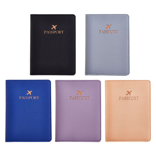 2pcs PU Leather Passports Organizer Embossed Pattern Card-Black 1