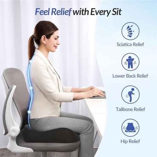 Cushion, Memory Foam  Cushion, Comfortable for Long Sitting, Back Support, Buttock Cushion 2