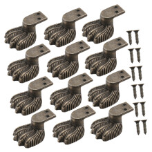 12pcs Antique Bronze Furniture Feet Protectors for Wooden and Jewelry Boxes, Vintage Zinc Alloy Decorative Style
