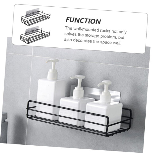 2pcs Bathroom Wall Shelves, Durable Iron Floating Shelf Set for SpaceSaving Bathroom Organization 2