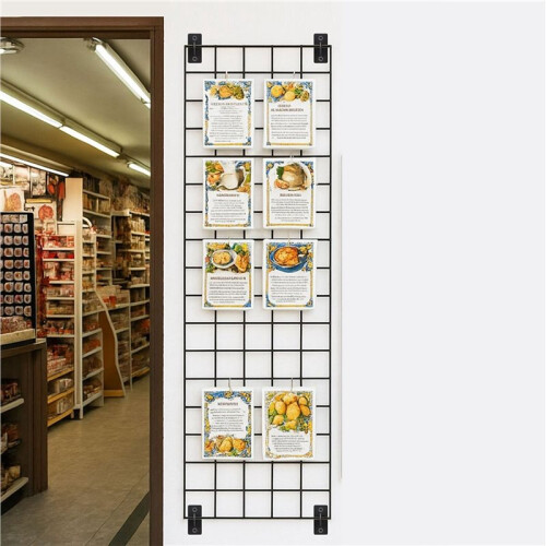 12 Pcs Gridwall Mount Brackets, Metal Grid Wall Panel Display Hooks with Screws, Space Saving Grid Hangers 2