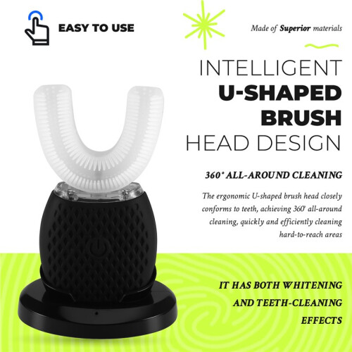 1 Set Intelligent Automatic U Type Electric Toothbrush Couples Set USB Rechargeable with Multiple Modes for Adults Use 2