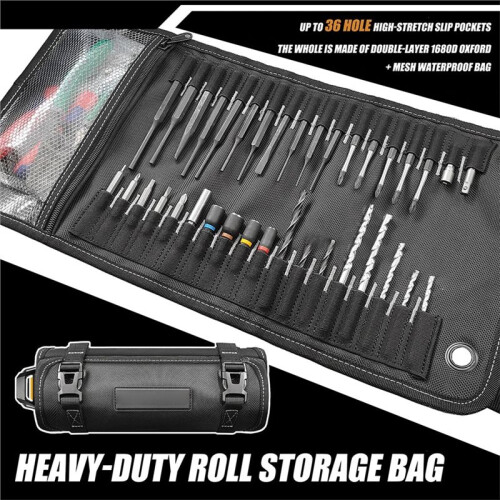 EM-013C High Quality Tool Roll  Bag with Translucent Section for Electricians 1