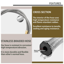 27.6inch Multi-Function Gas Hose for EN417 Lindal Valve Screw- Type Canister and Device Z21-70 Outdoor Camping Gear