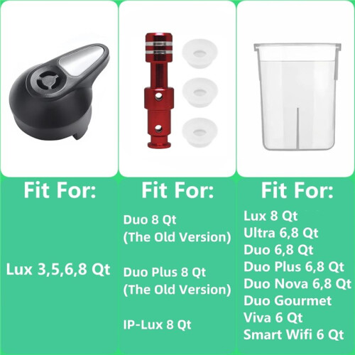 Replacement Parts for Instant Pot LUX80 8QT Includes Steam Release Handle, Sealing Ring, Float Valve, Anti-Block Shield 2