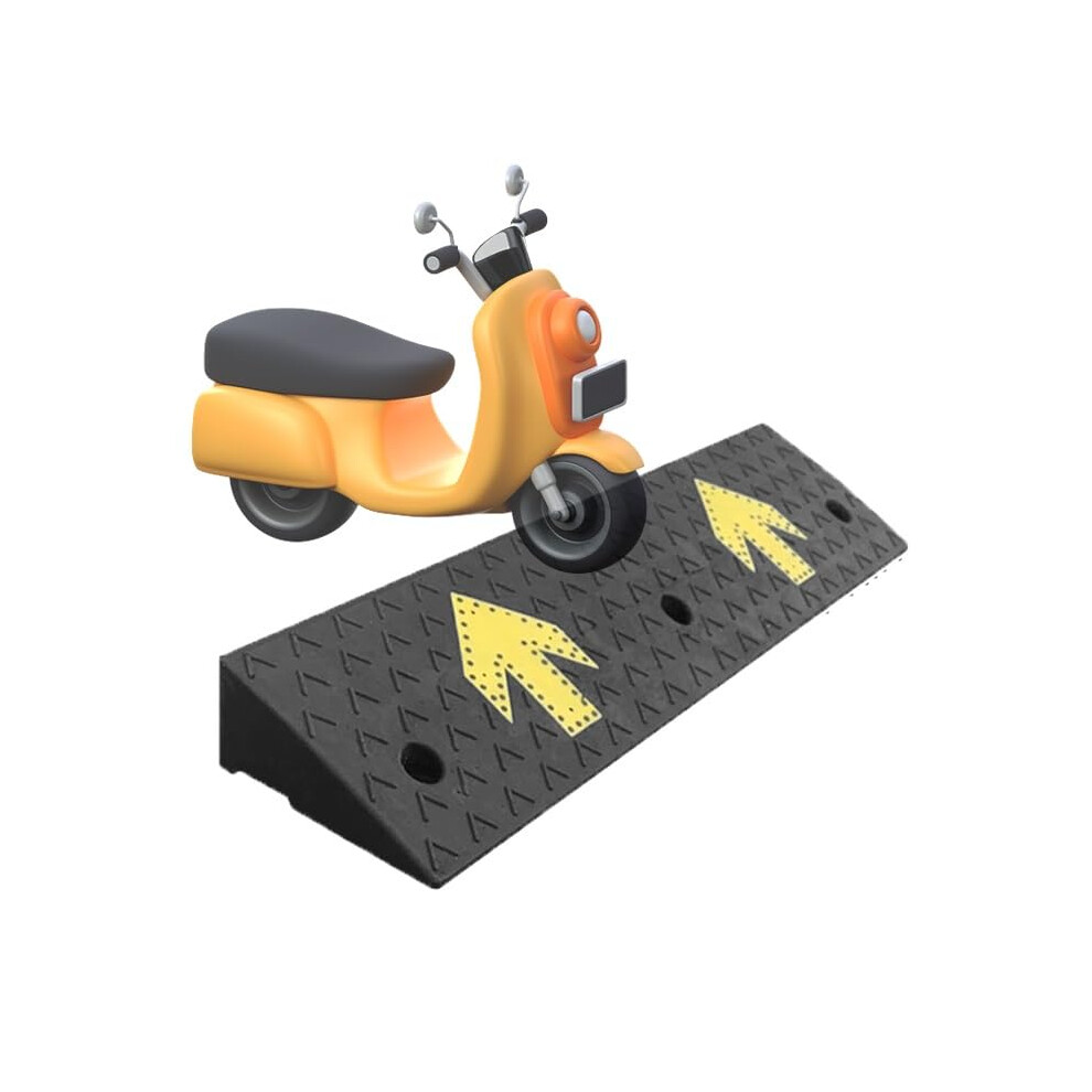 Rubber Threshold Ramp for Doorways 1.6in Wheelchair Access, NonâSlip Cuttable Entry Slope (100x25x4cm)