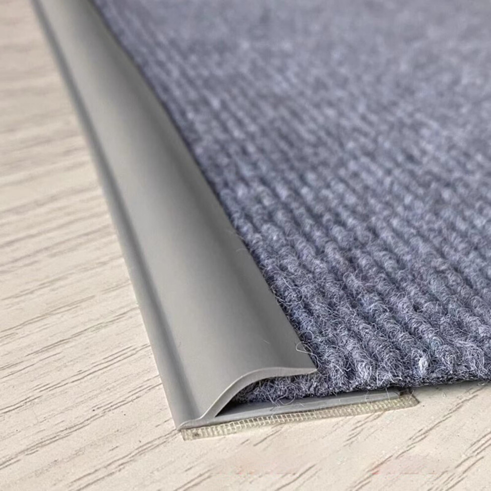 Peel And Stick Floor Transition Strip Gray, Flexible Pvc Carpet Edging Trim For Doorway Edge Protection, CutâToâFit 1M 9330225286608