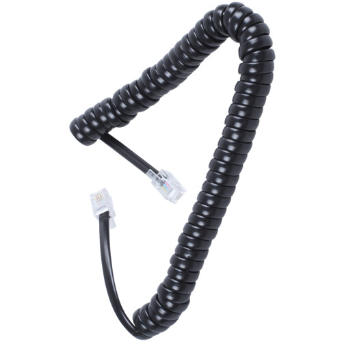 Replacement RJ9 4P4C Plug Coiled Stretchy Telephone Handsets Cable  Black 2