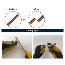 Copper Pipe Cutter Set with Reamer Cleaner & Tube Deburring Tool Cleaning Brush for 1/2- & 3/4-Inch Pipes and Fittings