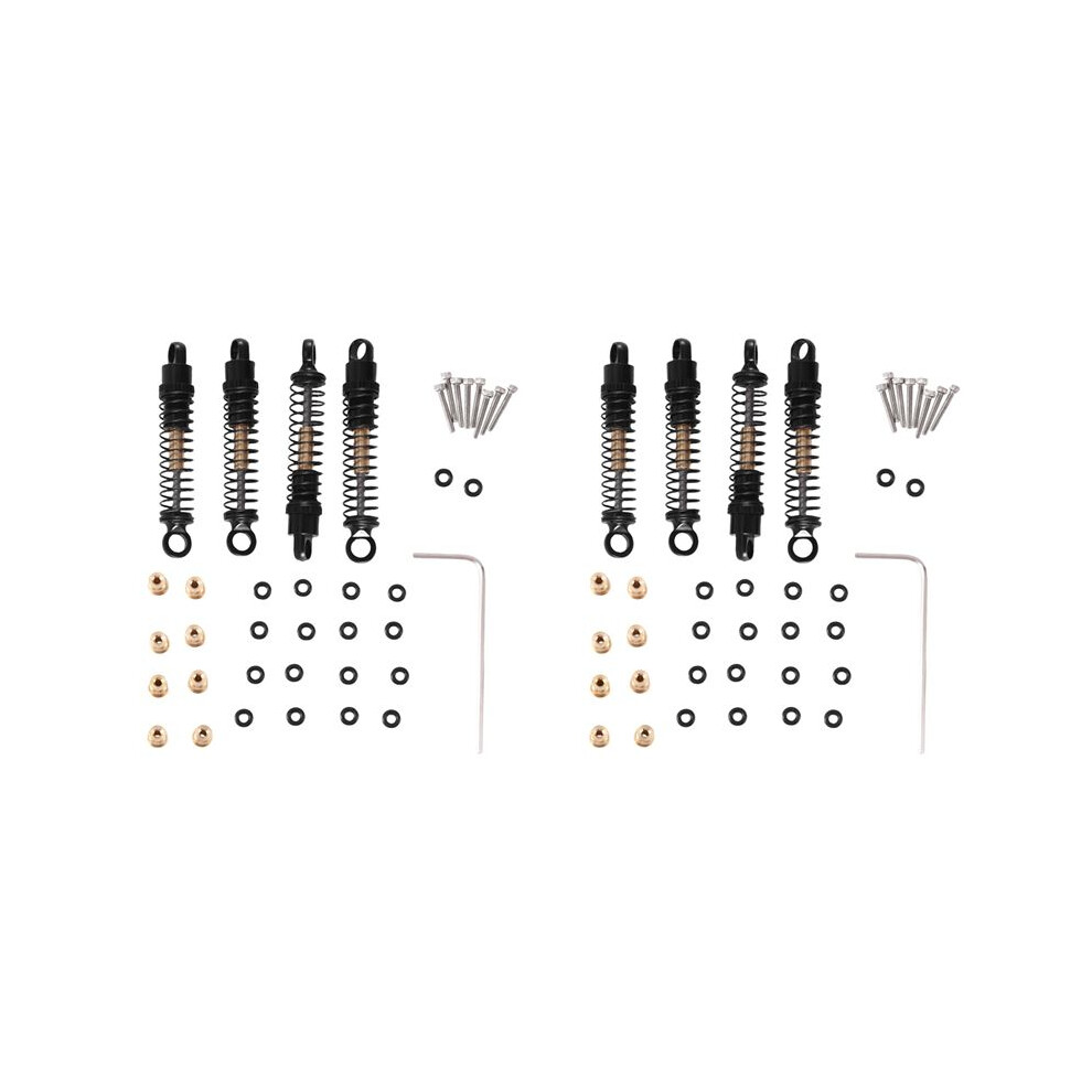 Black 8Pcs 40Mm Metal Oil Damper For Axial Scx24 C10 Jlu Gladiator Bronco 1/24 Rc Crawler Car Upgrades,