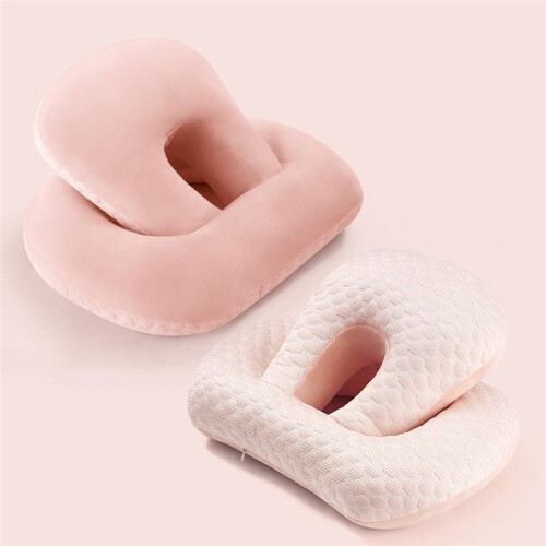 Cuscino Ergonomico A Doppio Strato per il Collo, Ideale per Ufficio, Viaggi e Molteplici Usi - Supporta Testa e Collo, Colore Rosa. 2
