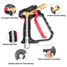 High Pressure Car Wash Gun Set with 4-Color Nozzle with 3 Adapter Anti- Rotating Short Gun for Home Use