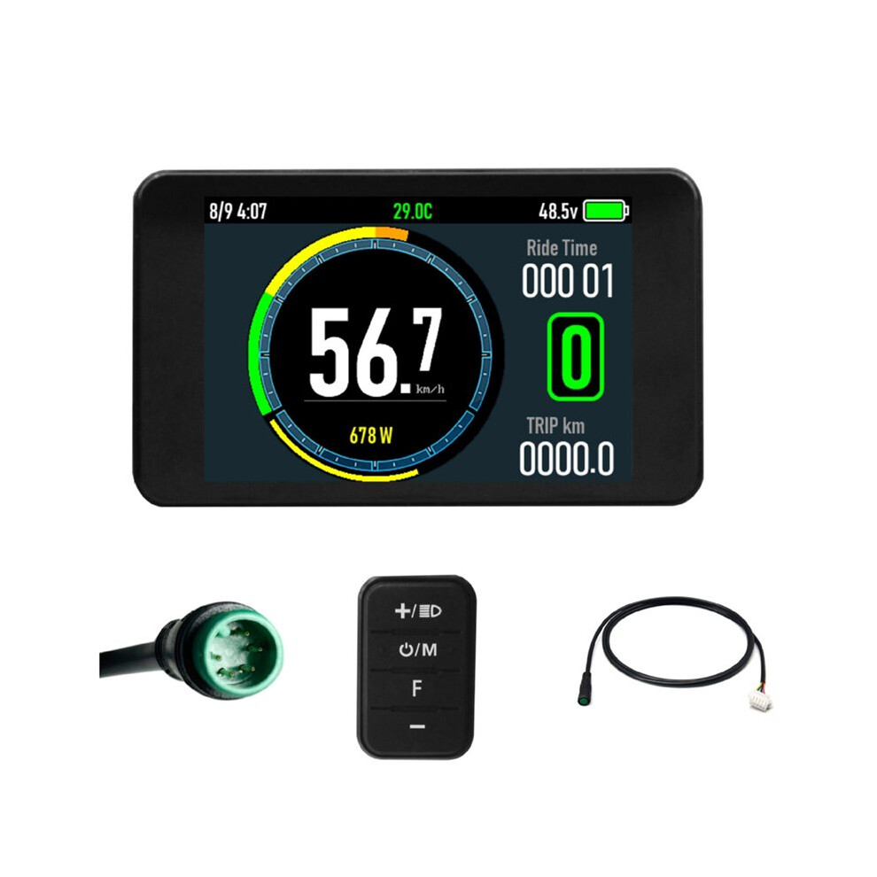 Electric Bicycle Lcd T8 Display Ebike Intelligent Color Display 24V-72V Sm/Waterproof Plug For Electric Bike Accessory 4711612165662