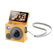 Flip Selfie Screen Thumb Camera 1080P HD Recorder Auto Focus Portable Dual-Lens Retro Camera Orange