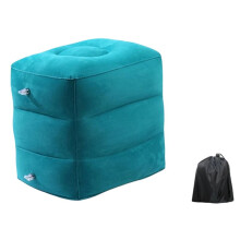 Airplane, High-Speed Rail, and Inflatable Foot Mats, Three-Layer Adjustable Stool Cushions Navy