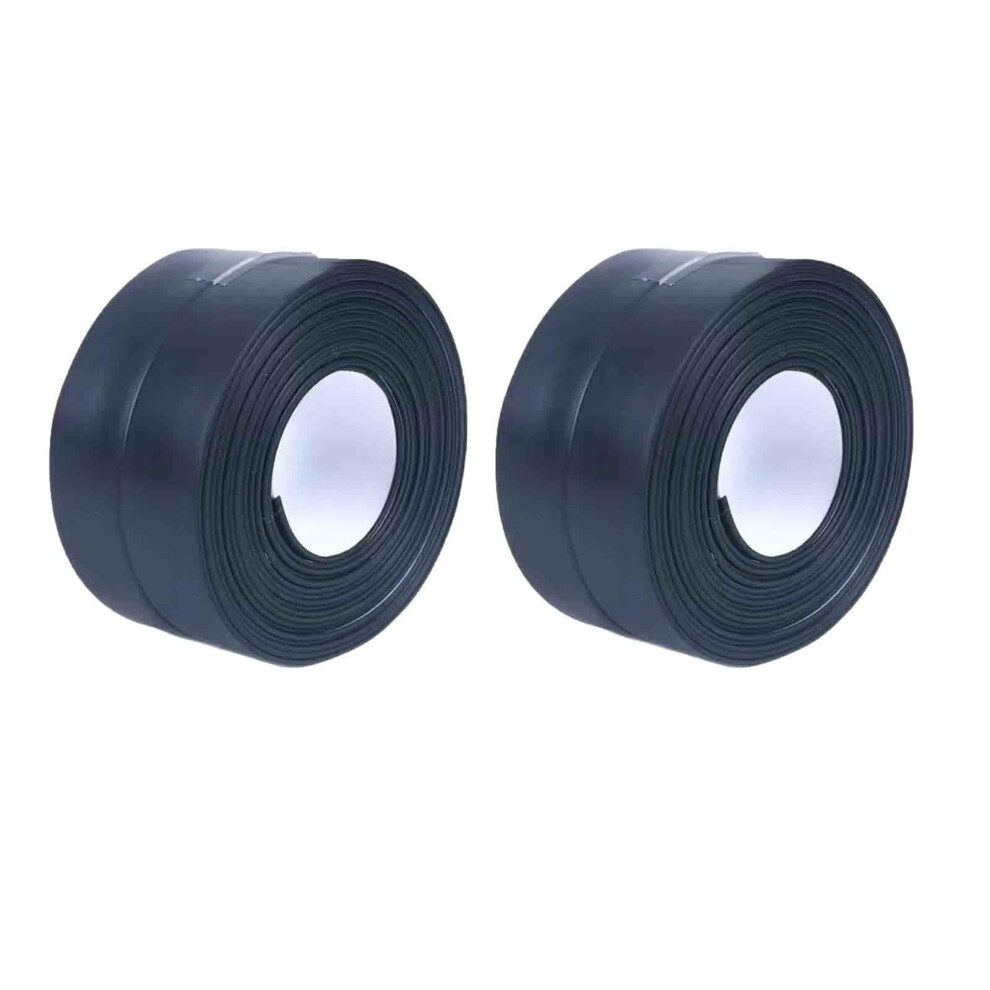 Waterproof Caulk Tape 2 Pack Black Bathroom Sealing Strip, Self Adhesive Pvc Peel And Stick For Bathtub, Sink And Toilet 9073542956242