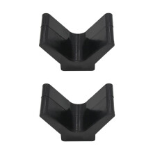2 Pcs 2-Inch V Stop Roller Boat Trailer Rubber Stop V-Block Black for Yachts and Kayaks