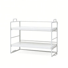 Elegant Wooden Desk Shelf Organizer - Versatile Desktop Bookshelf and Storage Solution White