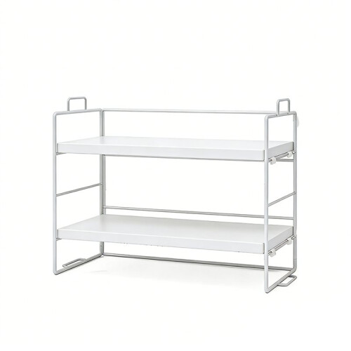Elegant Wooden Desk Shelf Organizer - Versatile Desktop Bookshelf and Storage Solution White